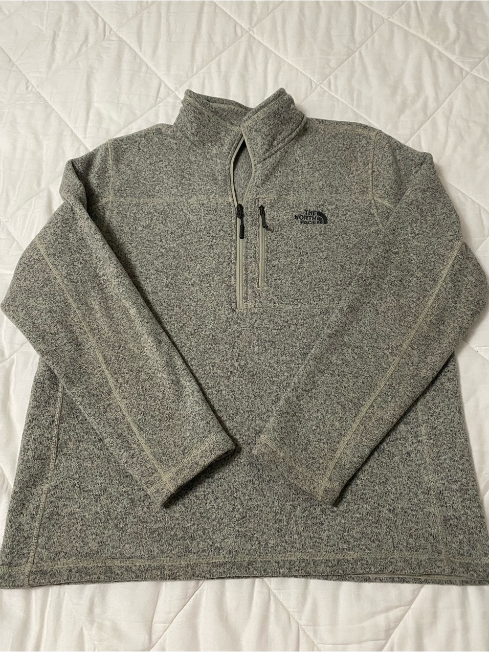 The North Face Gray Heather Half-Zip Fleece Pullover XL